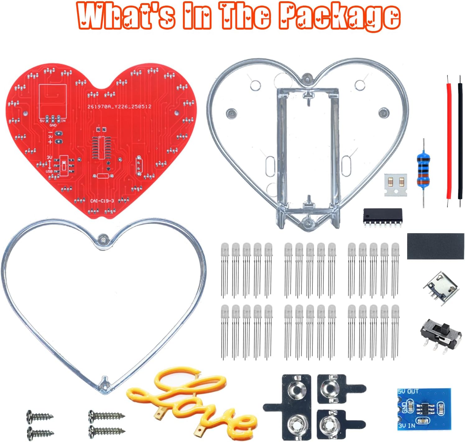 Heart Shaped LED Soldering Kit – обзор и цена Diy Electronics Filament