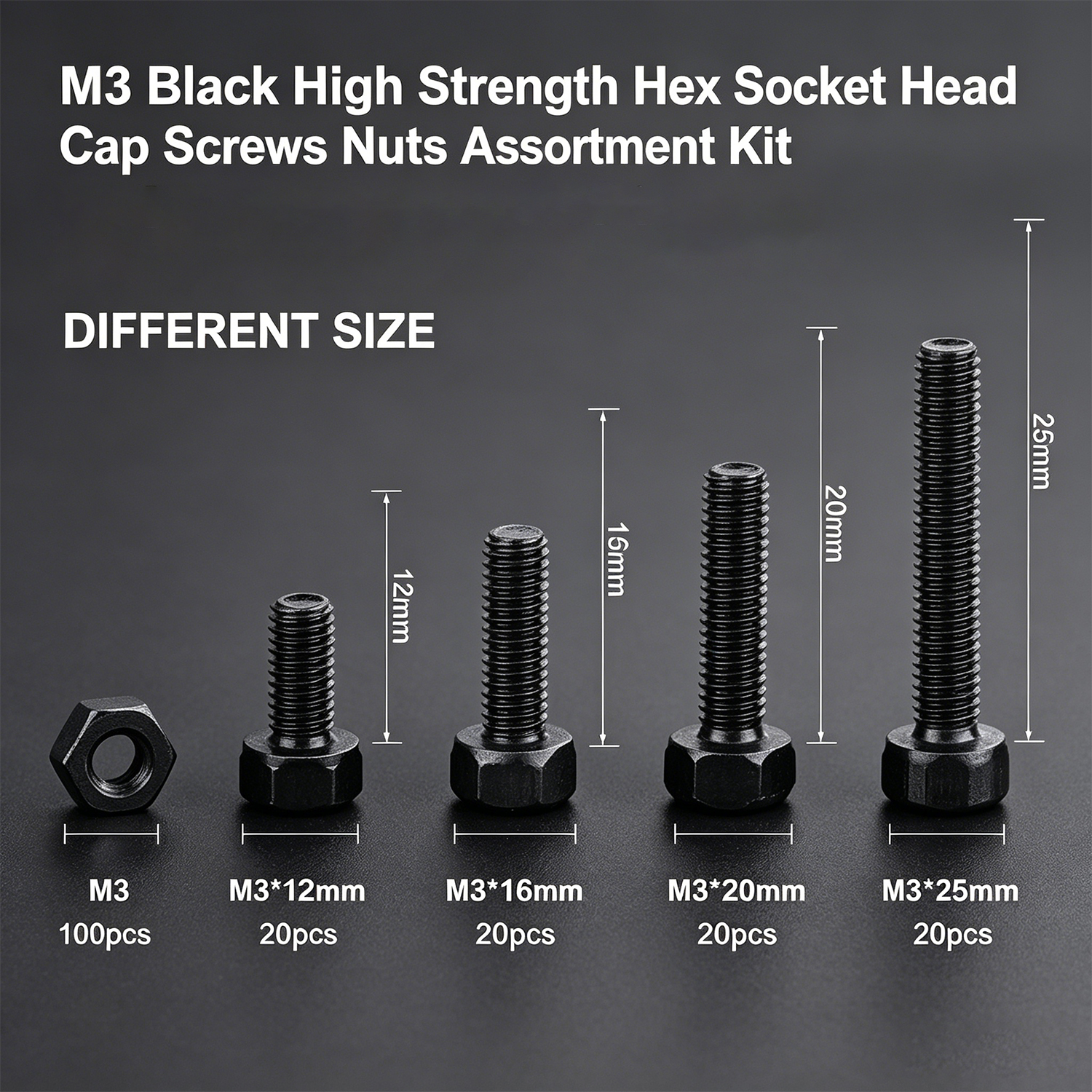 M3 Black Hex Socket Head Cap S – обзор и цена Diy Electronics Tool Kit