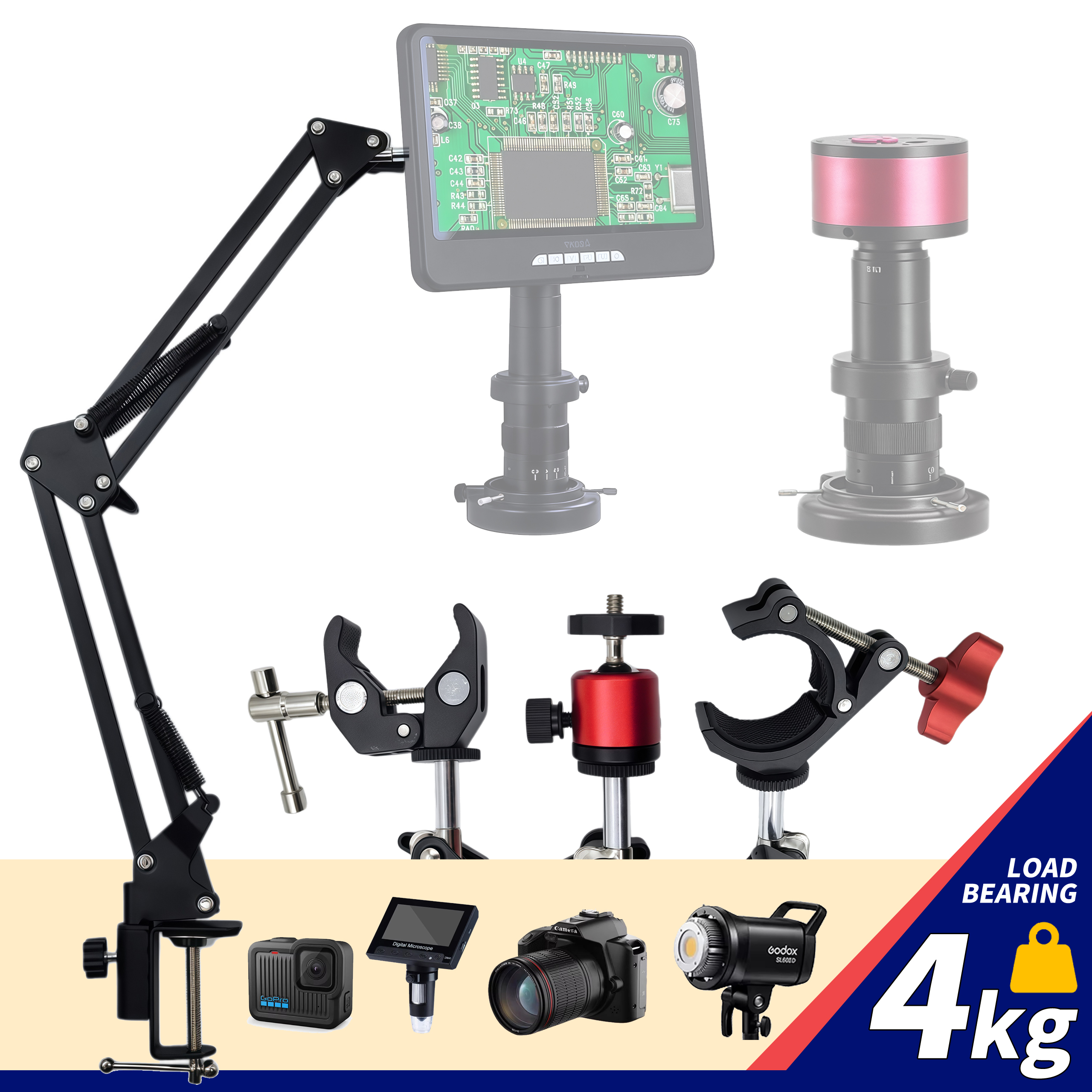 Adjustable Microscope Stand 4k – обзор и цена Diy Electronics Microscope