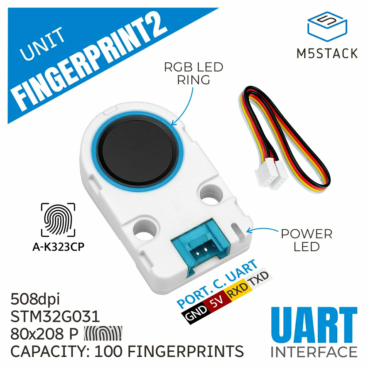 M5Stack Fingerprint2 Recogniti – обзор и цена Diy Electronic Modules