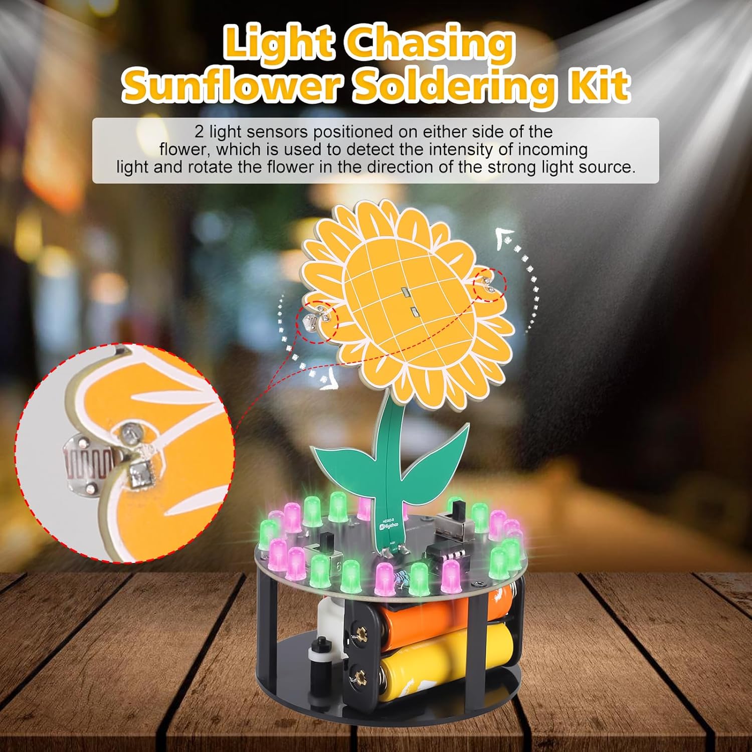 Light Chasing Sunflower Solder – обзор и цена Diy Electronics Gift Ideas