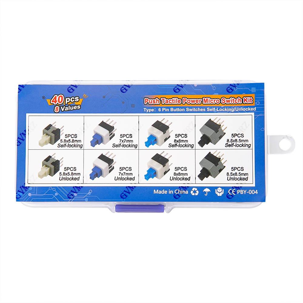 40PCS 8Values Push Tactile Mic – обзор и цена Diy Electronics Tool Kit