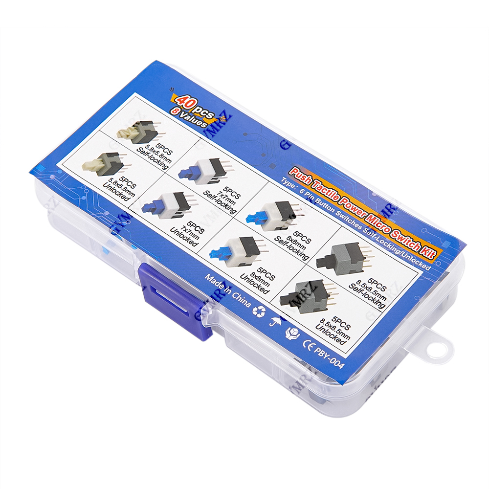40PCS 8Values Push Tactile Mic – обзор и цена Diy Electronics Tool Kit