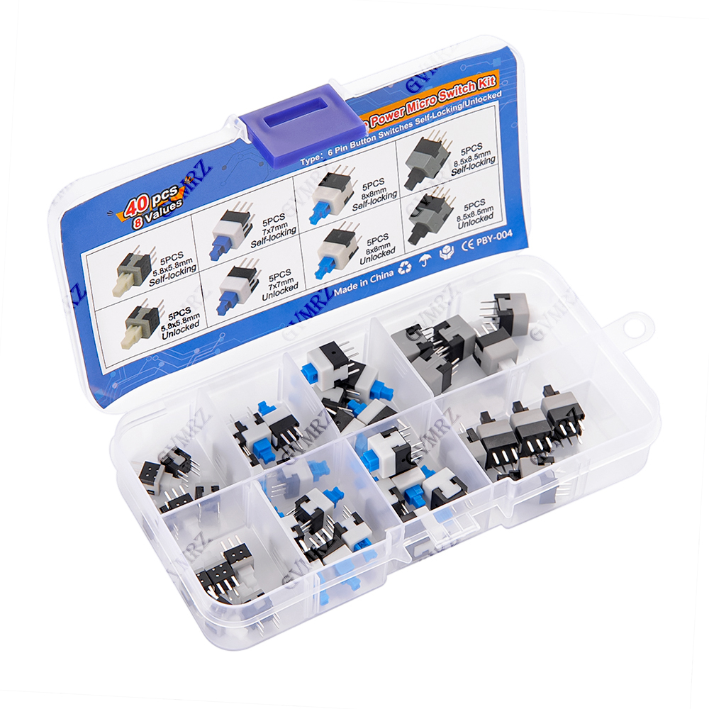 40PCS 8Values Push Tactile Mic – обзор и цена Diy Electronics Tool Kit