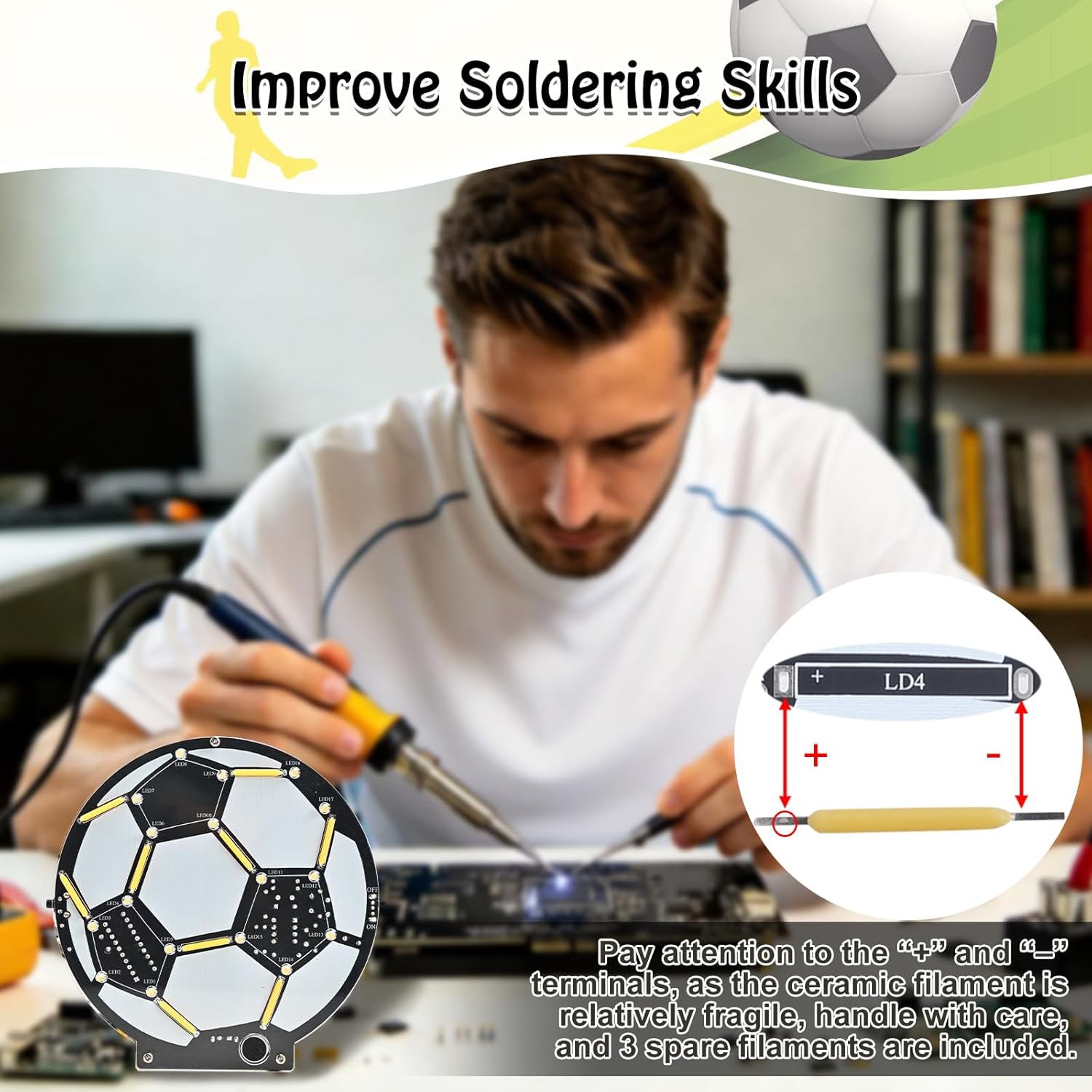 DIY Soccer Ball LED Soldering  – обзор и цена Diy Electronics Filament