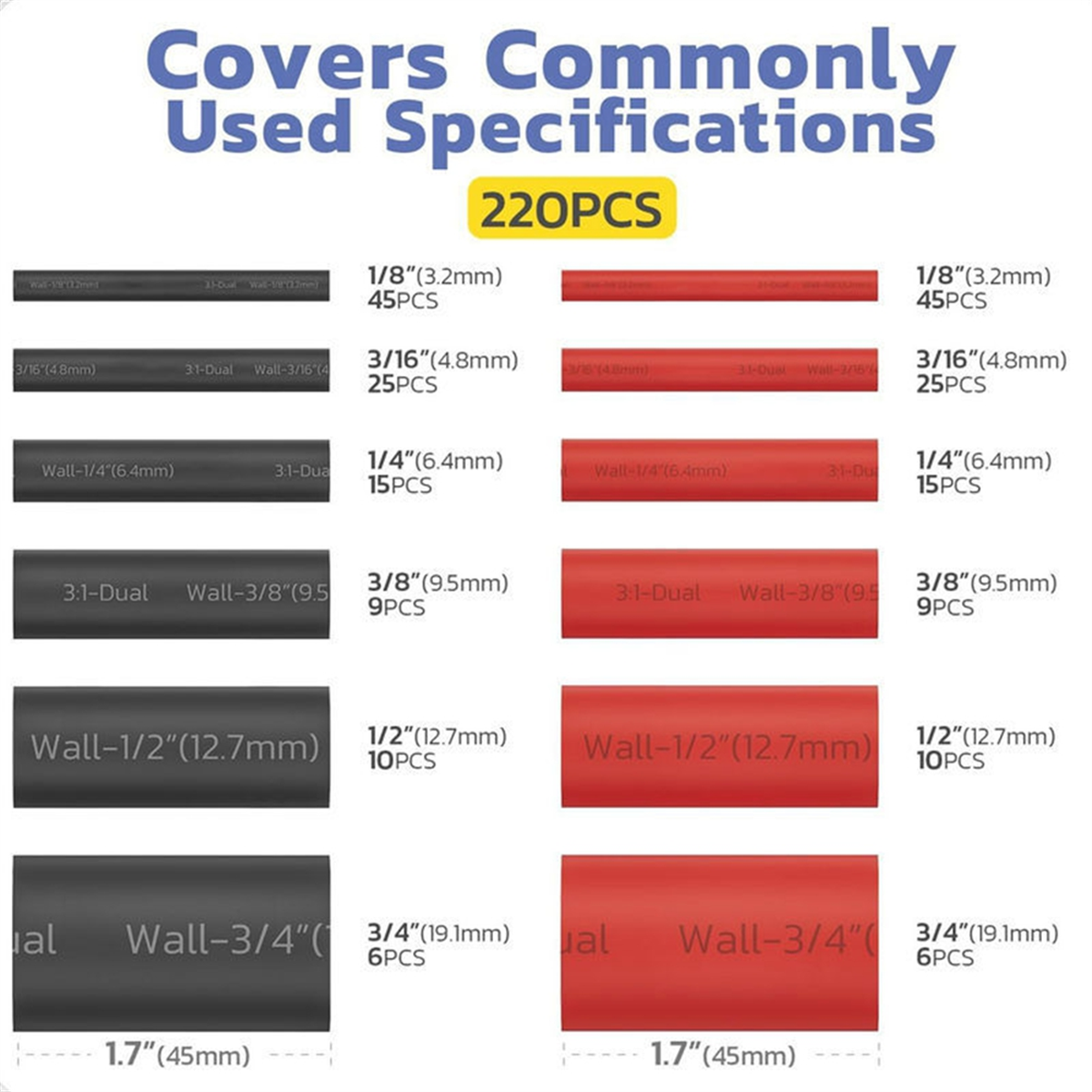 A002 220PCS 3:1 Heat Shrink Tu – обзор и цена Heat Shrink Tubing