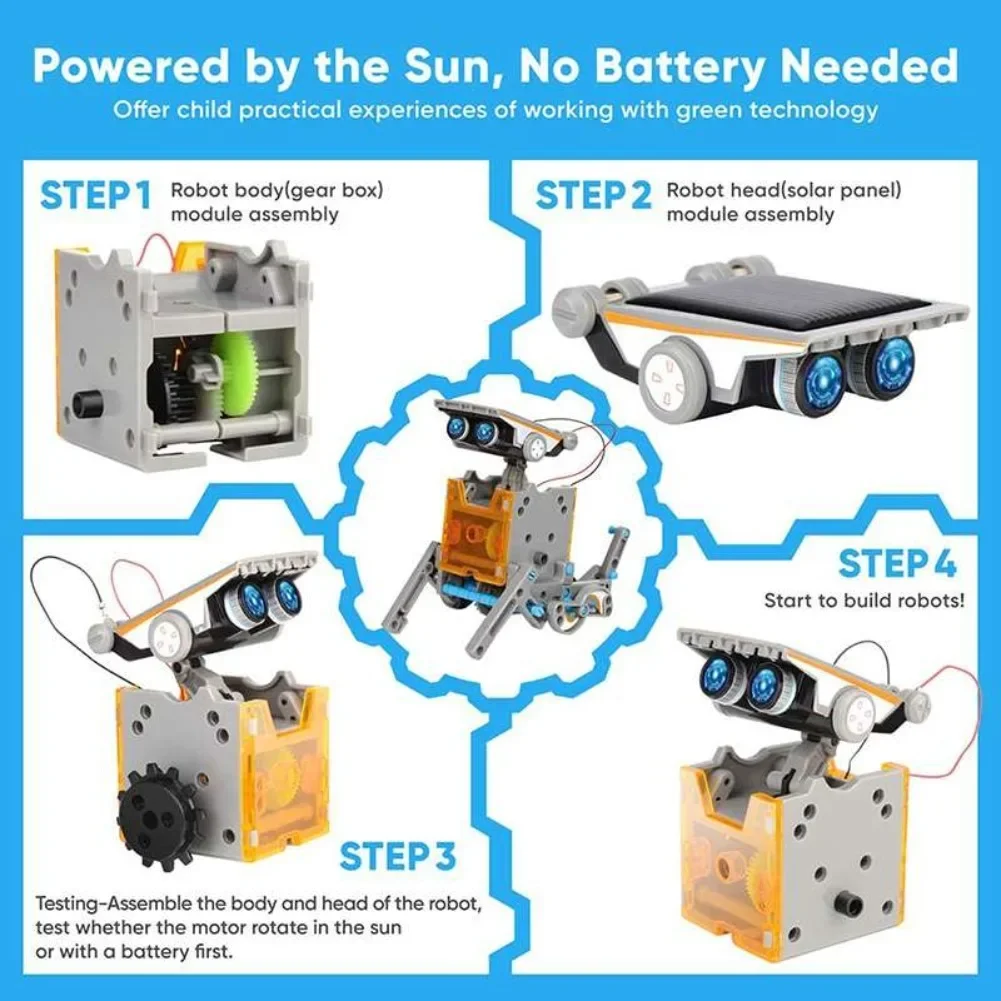 13 in 1 Solar Powered Robot Sc – обзор и цена Diy Electronics Hobby